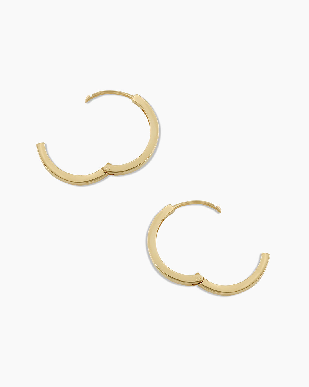 Woman wearing Rose Hoop || option::14k Solid Gold