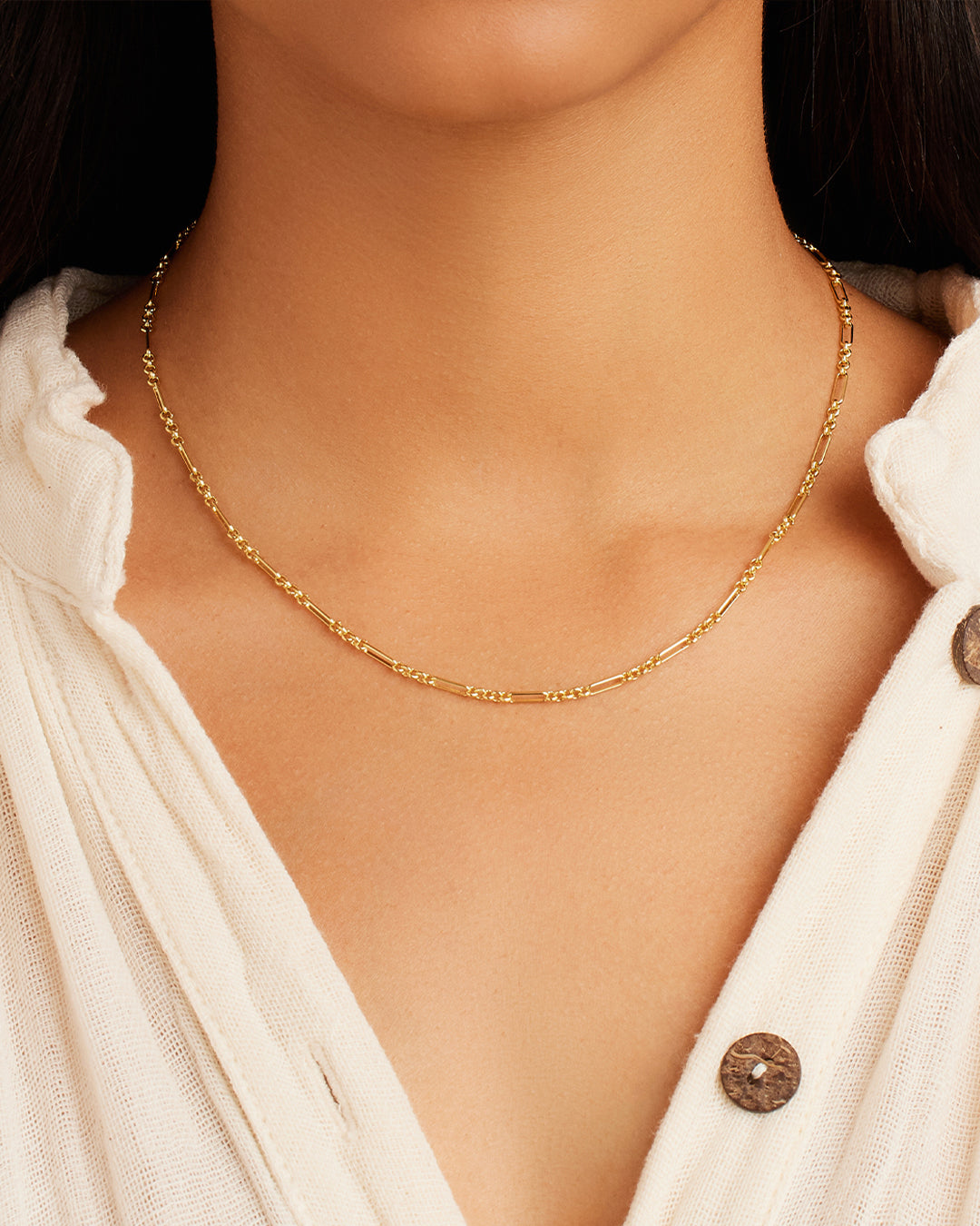Reed mini necklace delicate || option::18k Gold Plated