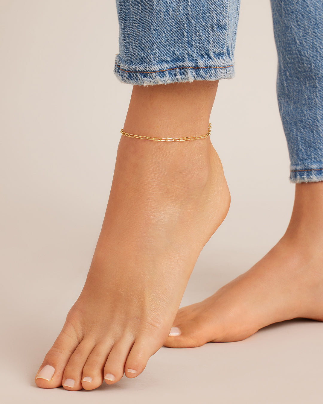 Parker Mini Anklet chain link anklet || option::18k Gold Plated