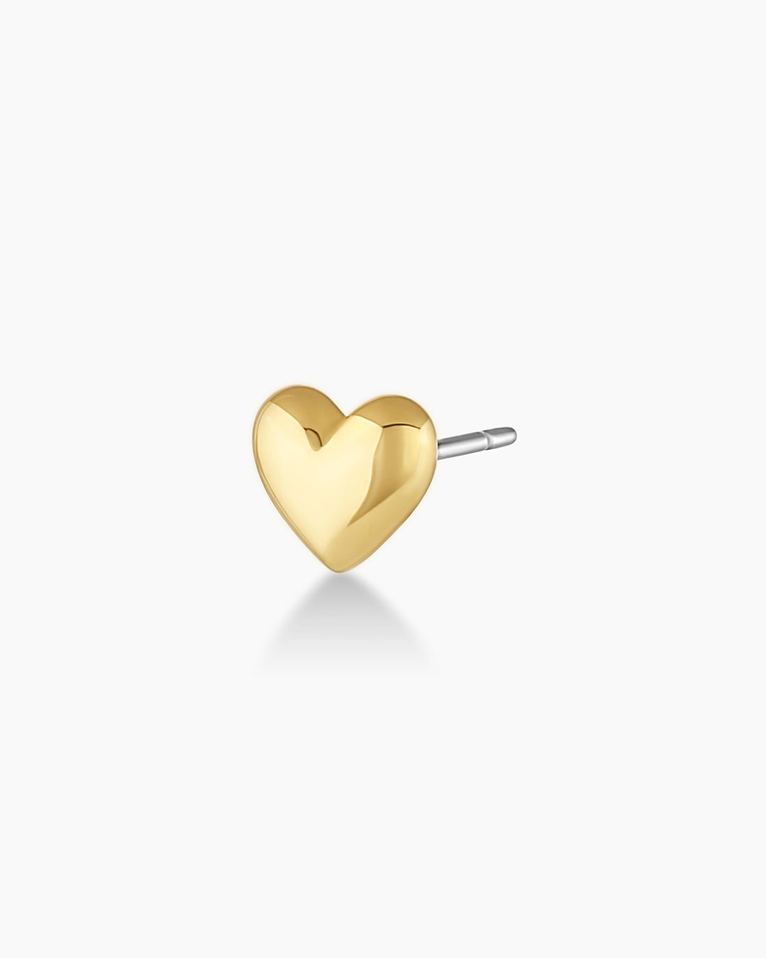 Heart Charm Stud || option::18k Gold Plated, Heart