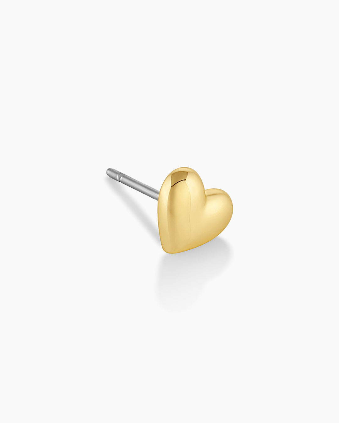 Heart Charm Stud || option::18k Gold Plated, Heart