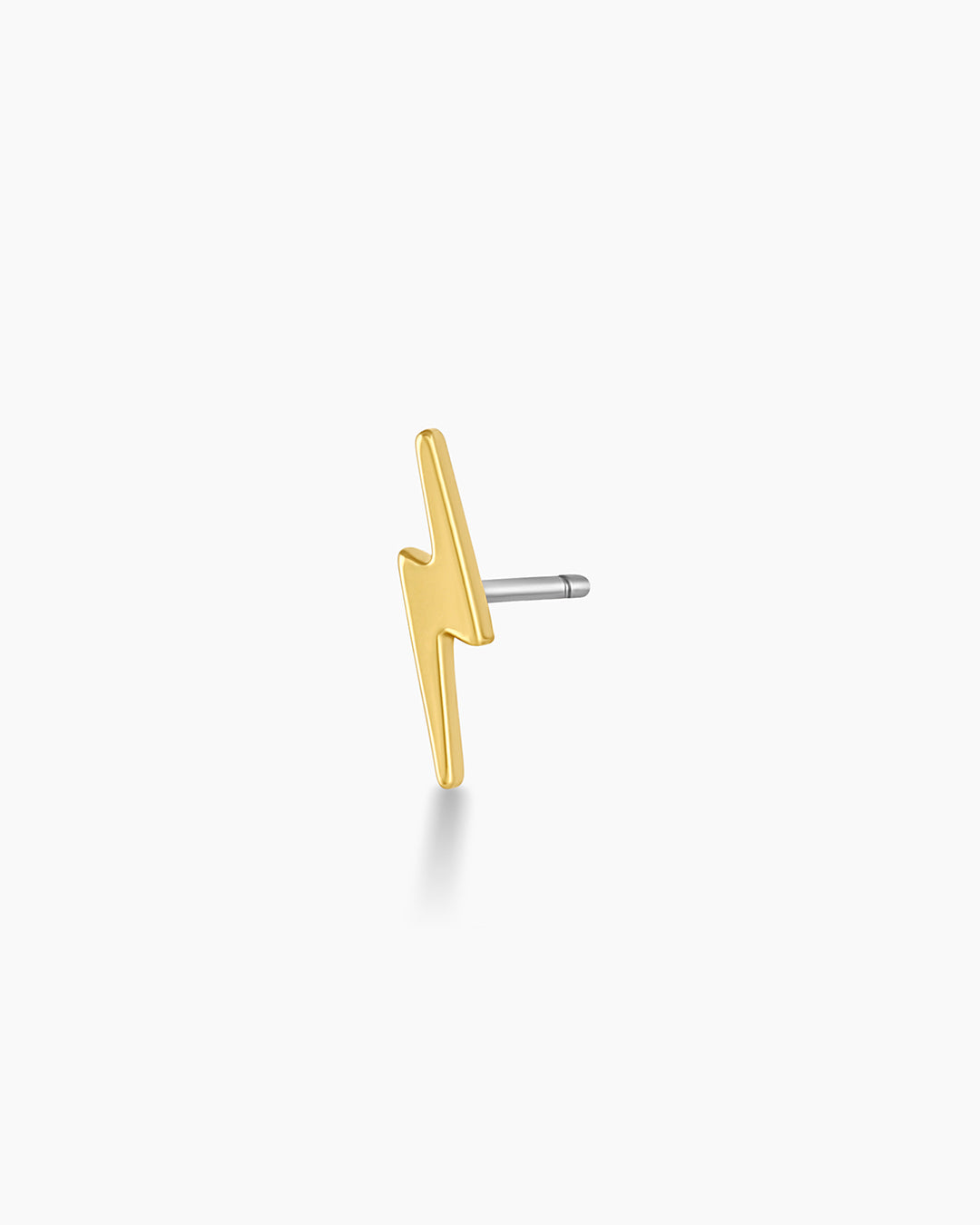 Lightning Charm Stud || option::18k Gold Plated, Lightning