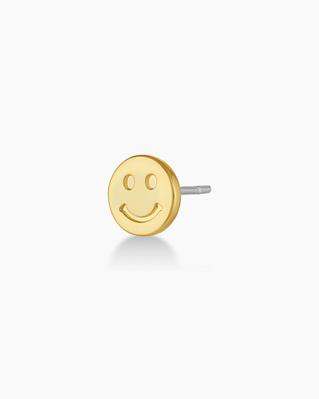 Smiley Charm Stud || option::18k Gold Plated