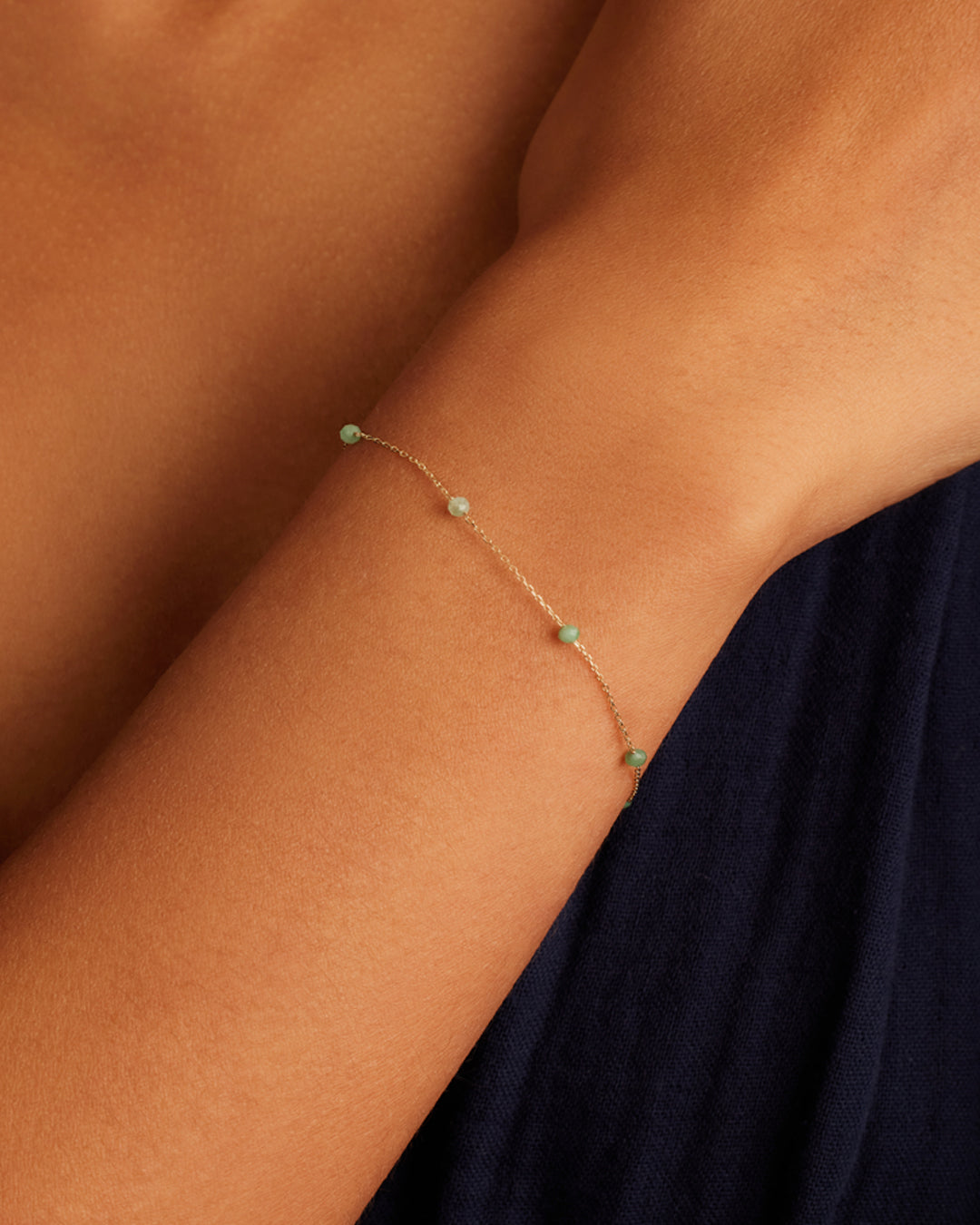 EmeraldNewport Bracelet || option::14k Solid Gold, Emerald - May