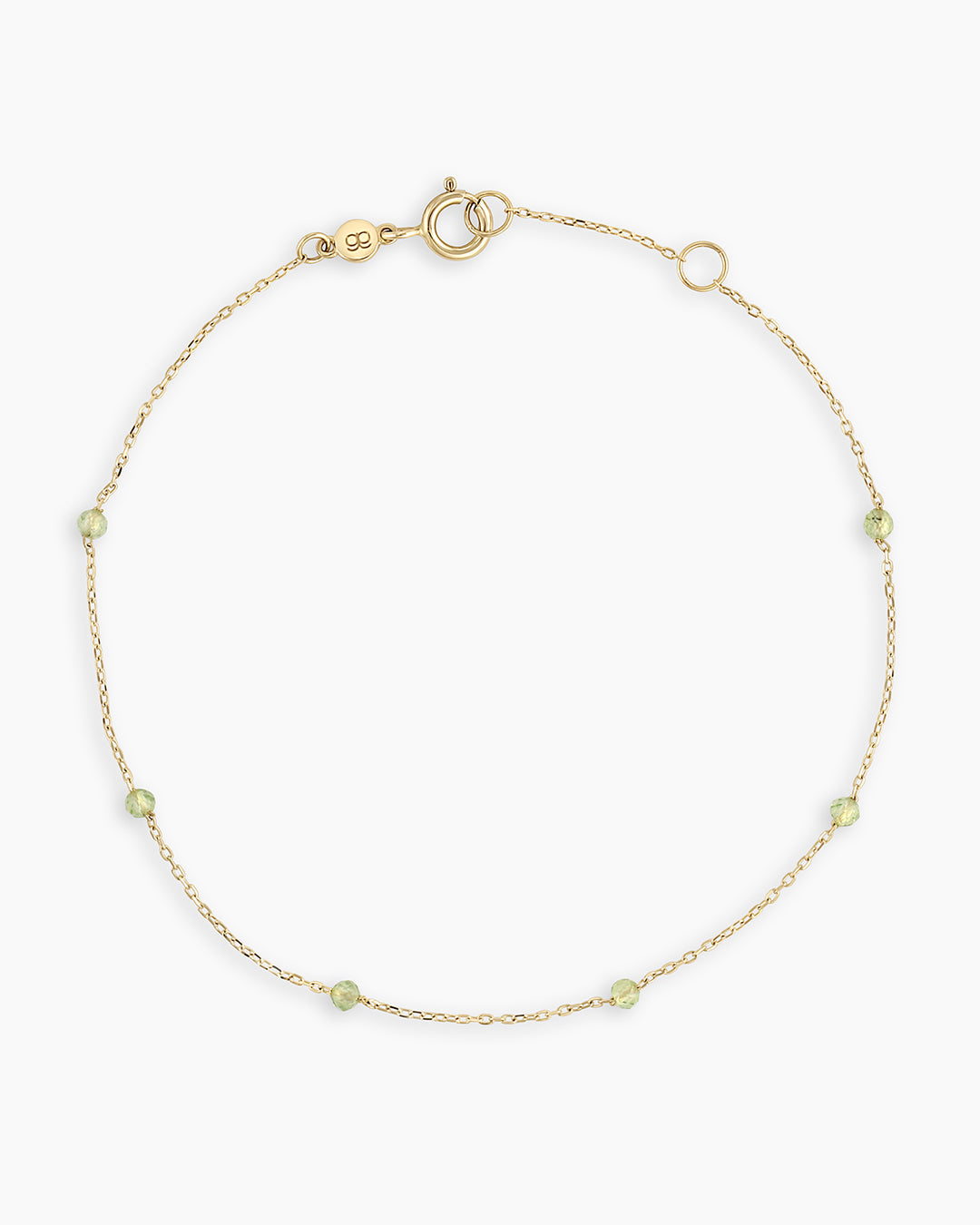 Peridot Newport Bracelet || option::14k Solid Gold, Peridot - August