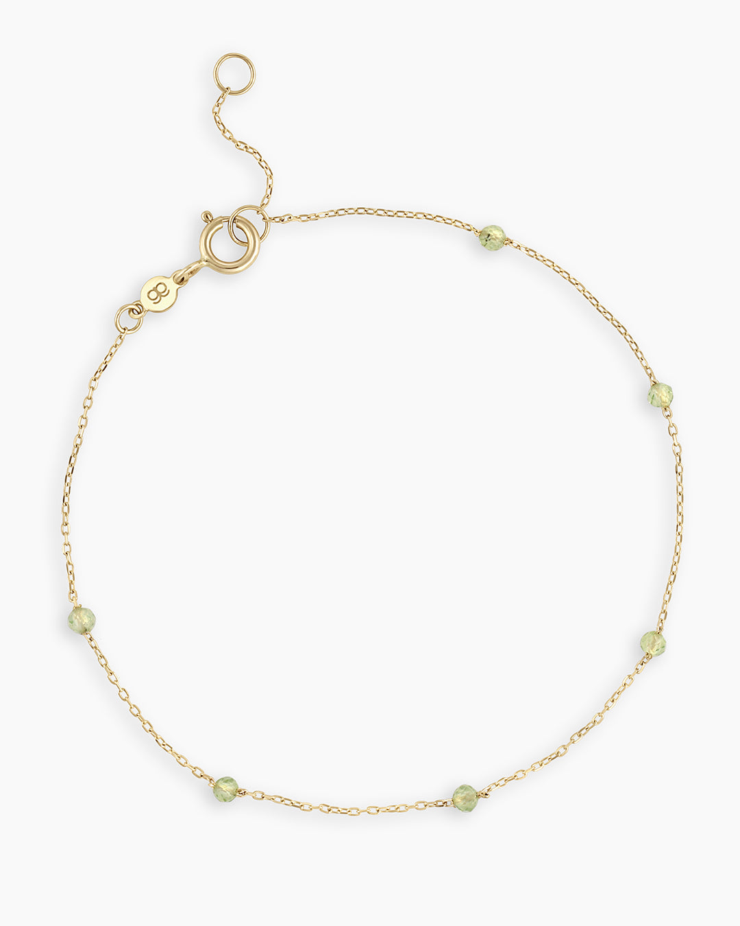 Peridot Newport Bracelet || option::14k Solid Gold, Peridot - August