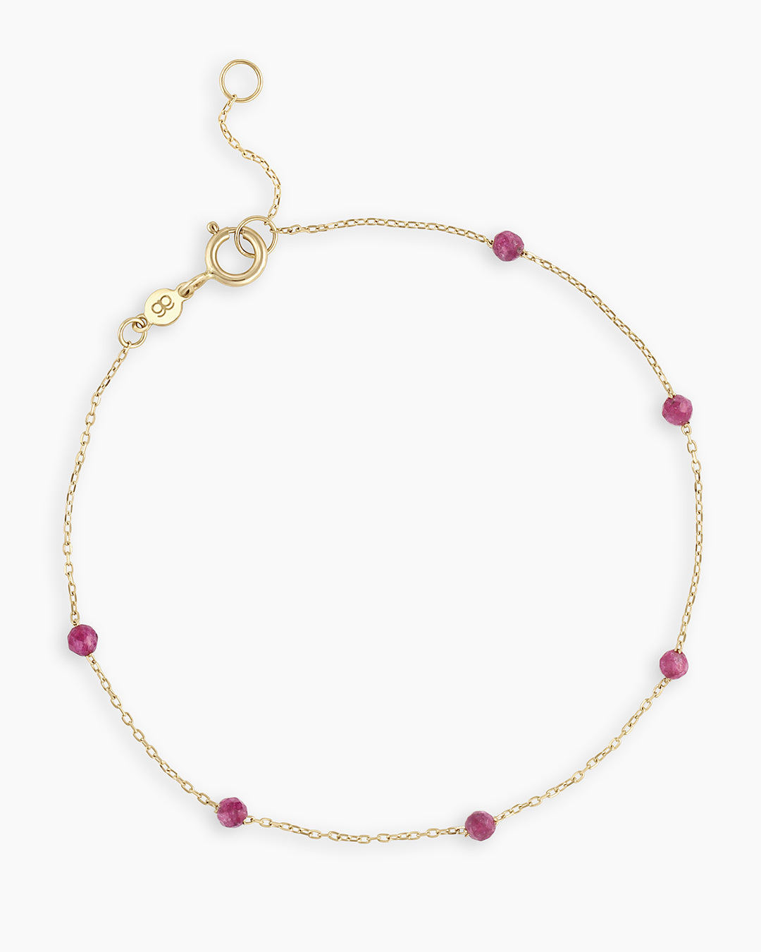 Ruby Newport Bracelet || option::14k Solid Gold, Ruby - July