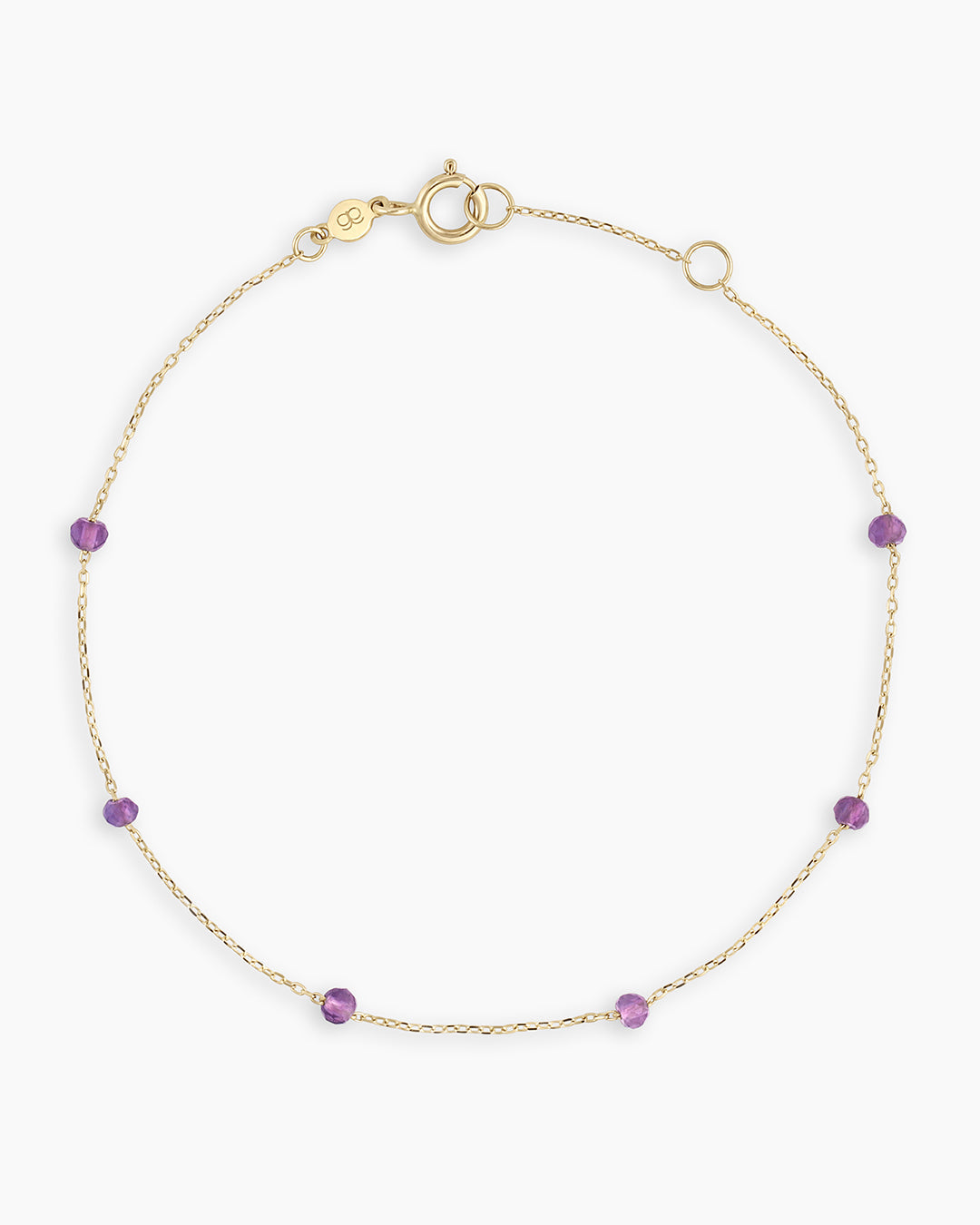 Amethyst Newport Bracelet || option::14k Solid Gold, Amethyst - February