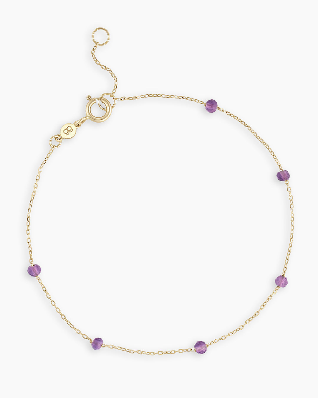 Amethyst Newport Bracelet || option::14k Solid Gold, Amethyst - February