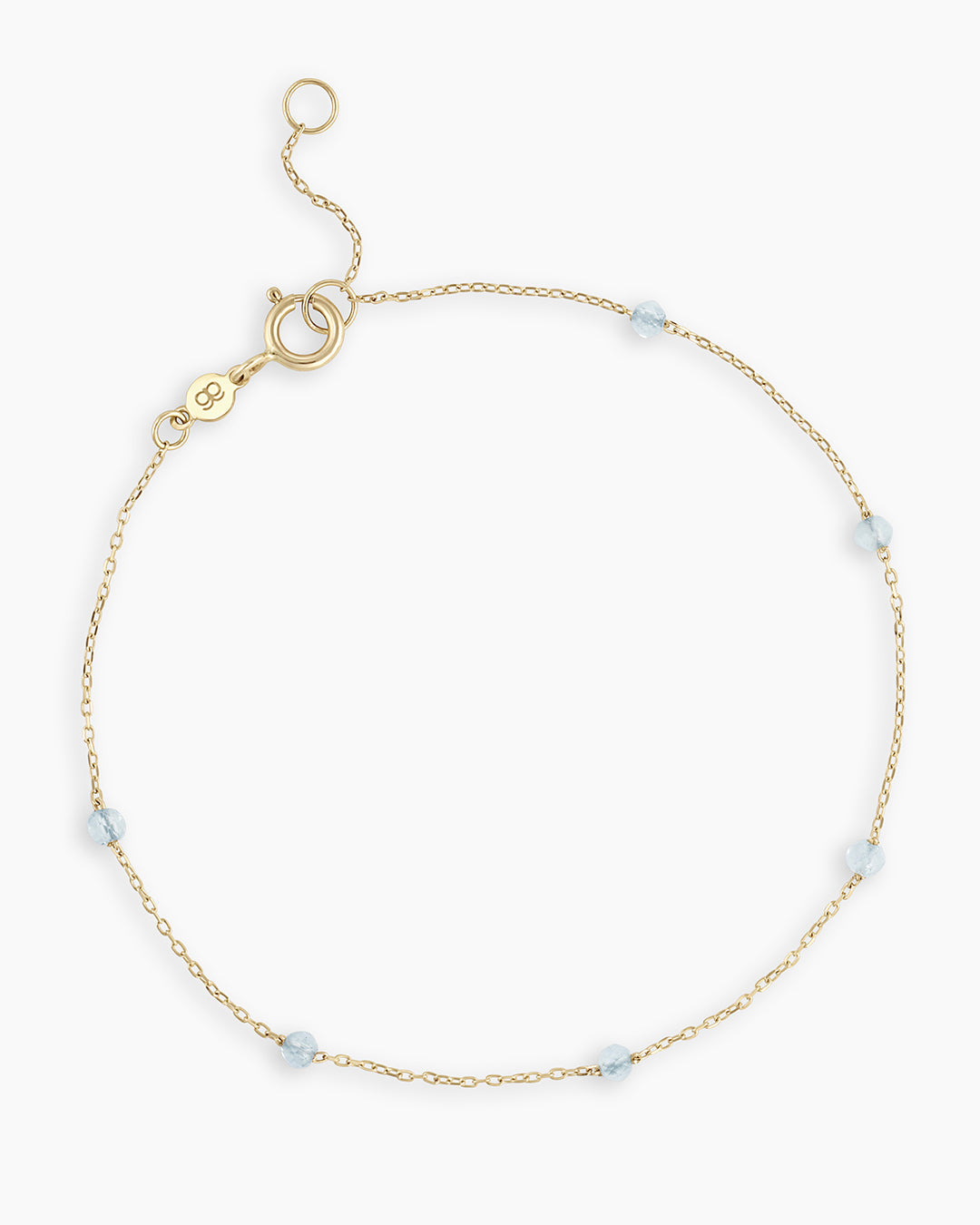 AquamarineNewport Bracelet || option::14k Solid Gold, Aquamarine - March