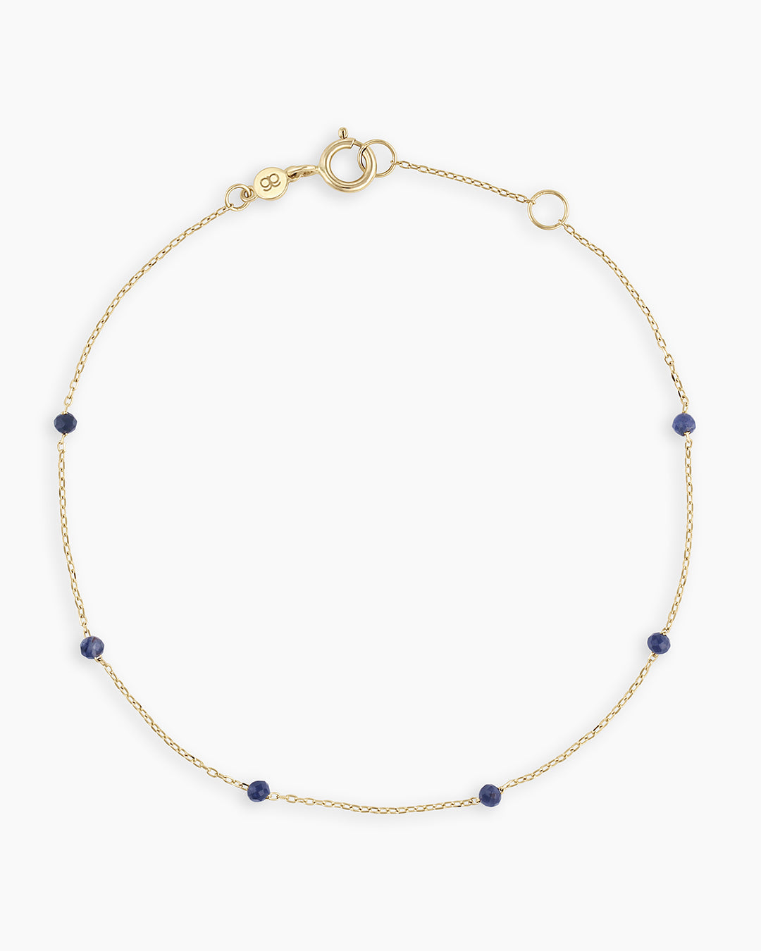 Blue Sapphire Newport Bracelet || option::14k Solid Gold, Blue Sapphire - September