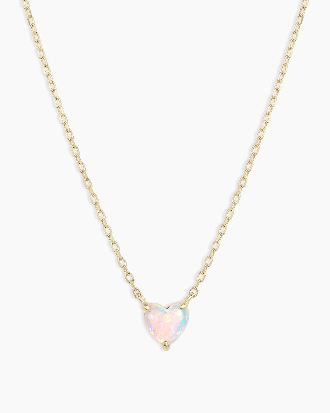 Opal Heart Necklace || option::14k Solid Gold